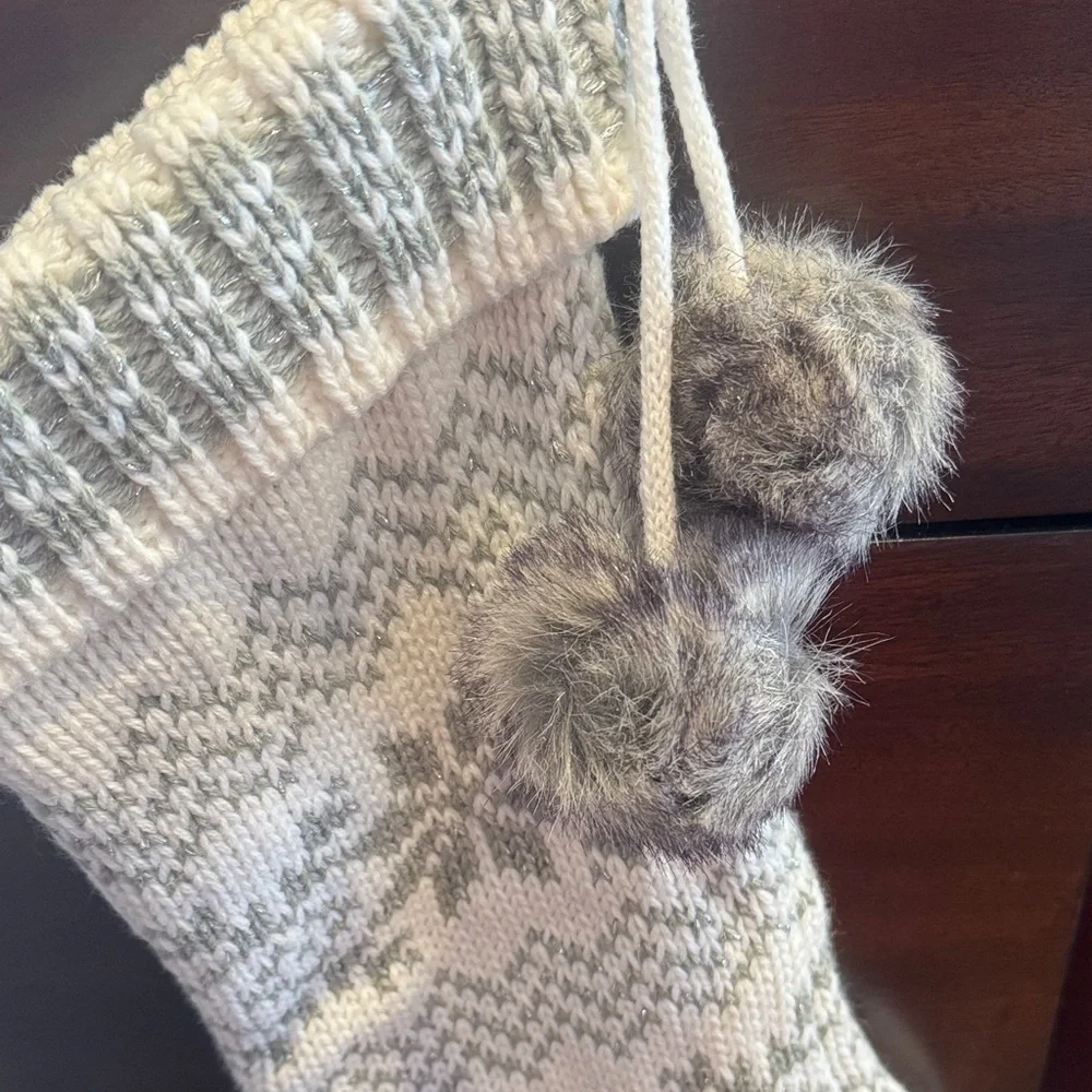 Target Cream and Gray Knit Holiday Stocking